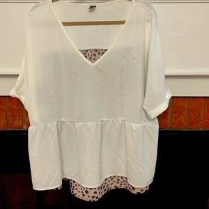 Shein Short sleeve animal print blouse size 3XL